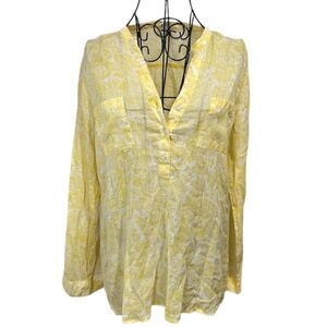 Old navy yellow floral print blouse size S